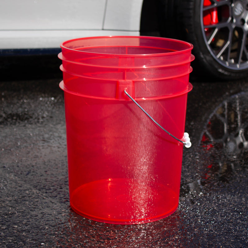 Grit Guard Wash Bucket - Clear Red