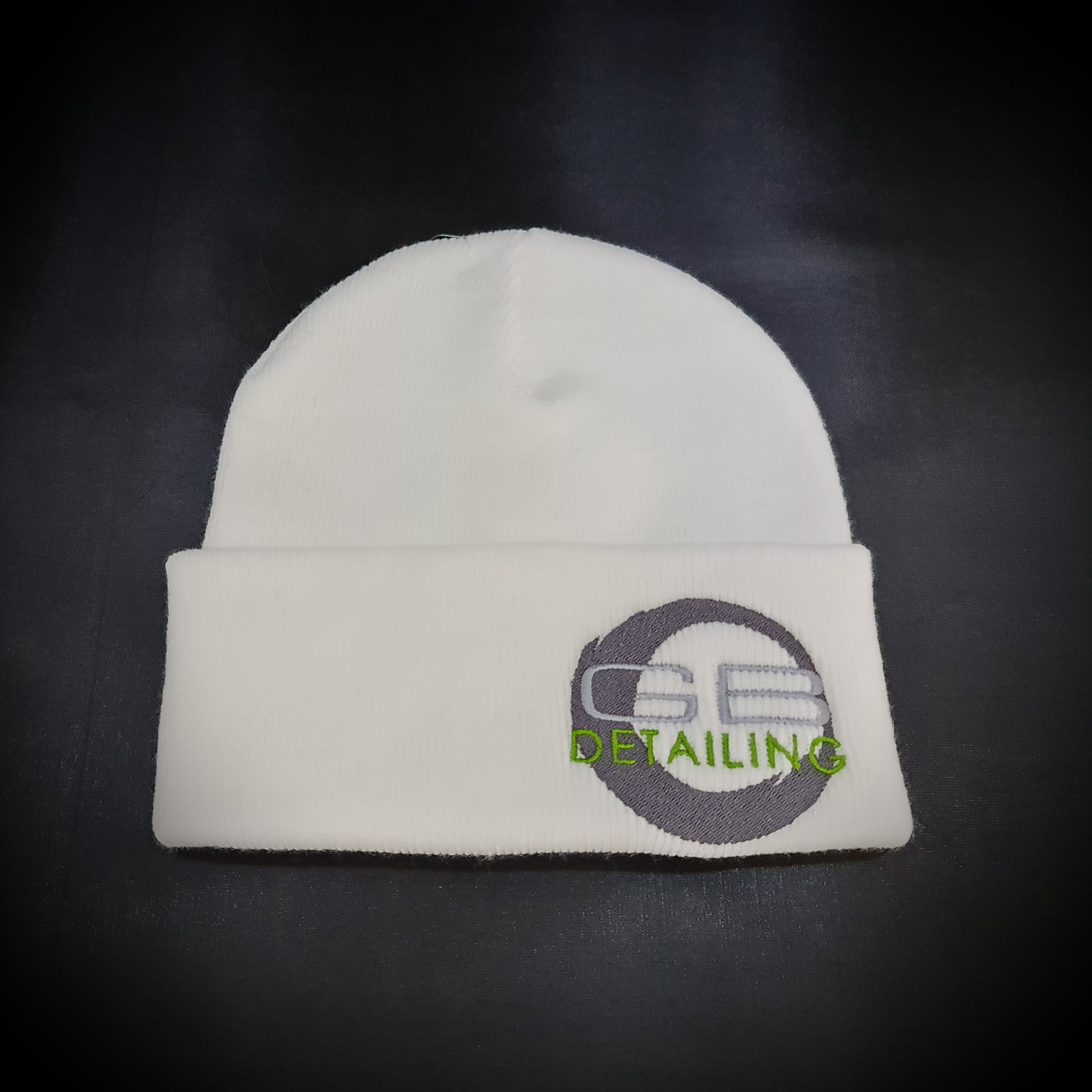 GB Detailing beanie hat white