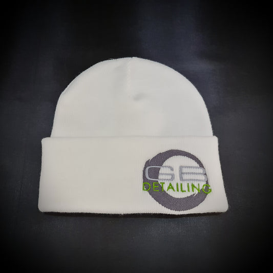 GB Detailing beanie hat white