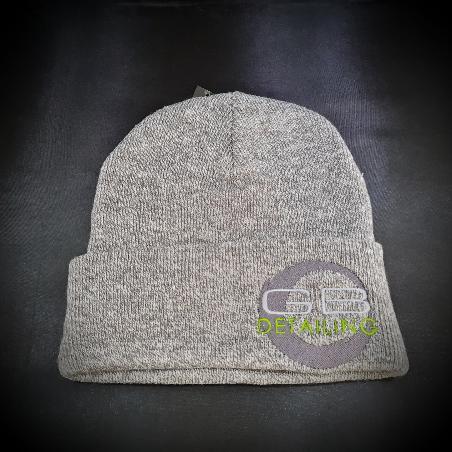 GB Detailing beanie hat light grey mix