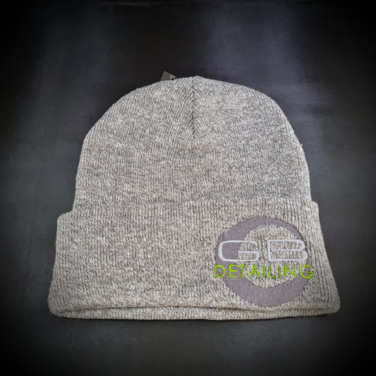 GB Detailing beanie hat light grey mix