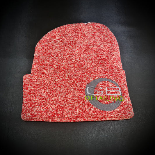 GB Detailing beanie hat red mix