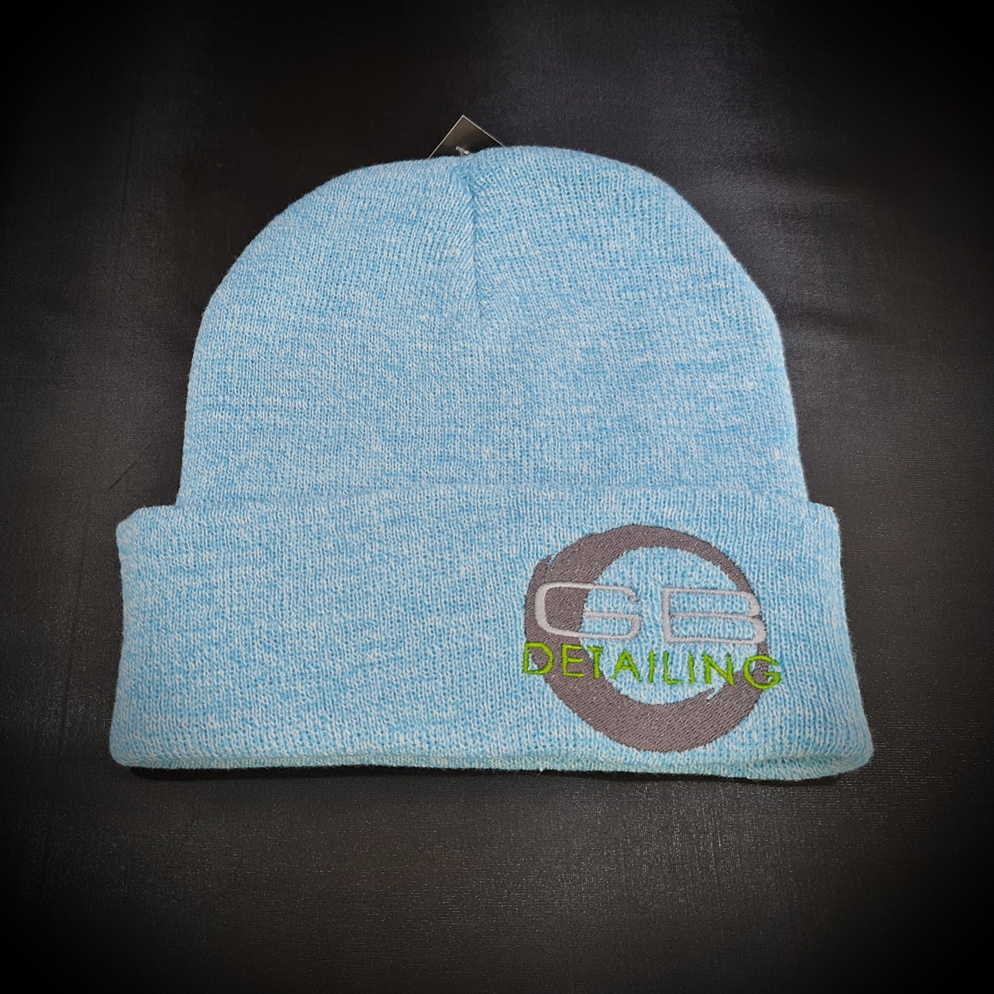 GB Detailing beanie hat light blue mix
